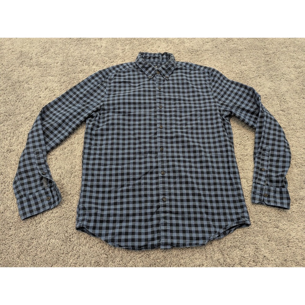 American Eagle Outfitters Button Up Shirt Mens Medium Classic Fit Check Blue